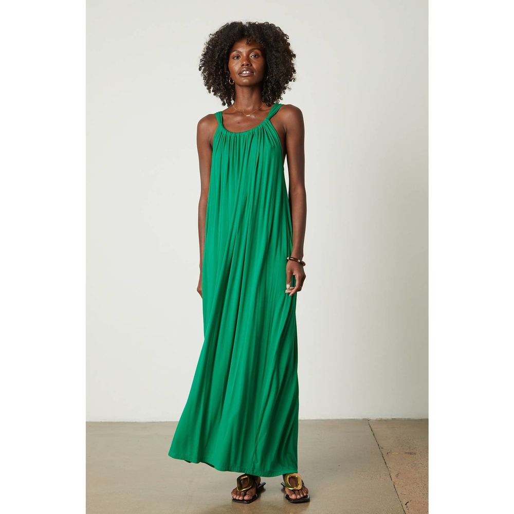 Velvet by Graham & Spencer Cheyenne Tank Maxi Dress in Green S NWT